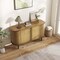 Costway 47" Sideboard Buffet Cabinet with Sliding Tambour Doors Adjustable Shelves Oak
